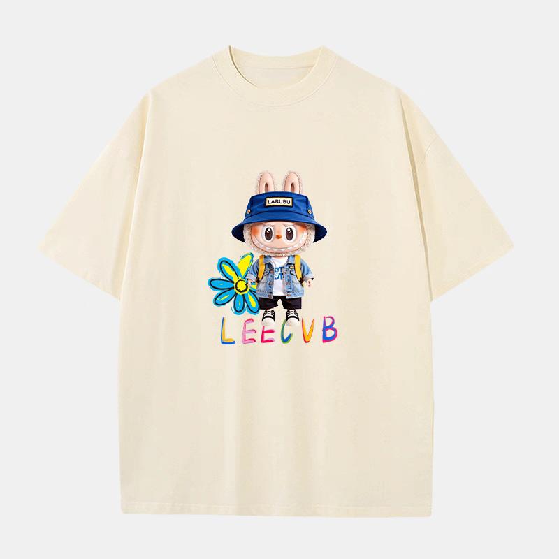 

Летняя мужская футболка Мода LABUBU 3D-принт Короткий рукав Оверсайз Топы Повседневная универсальная одежда 6XL