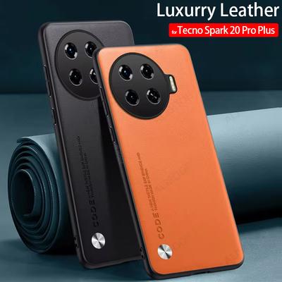 Shockproof Funda for Tecno Spark 20 Pro Plus (6.78 Inch) Case Luxury Fiber Texture PU-Leather Capa for Tecno Spark 20 Pro+ Cover