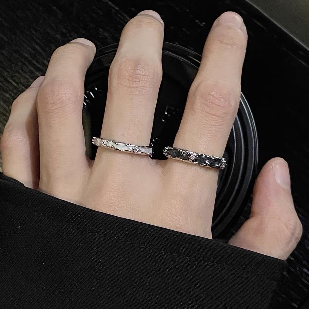 Anillo de Pareja, Diseño a Pequeña Escala, Anillo Abierto para Dedo, Estilo Genial, para Hombres y Mujeres, Anillo para Dedo Índice