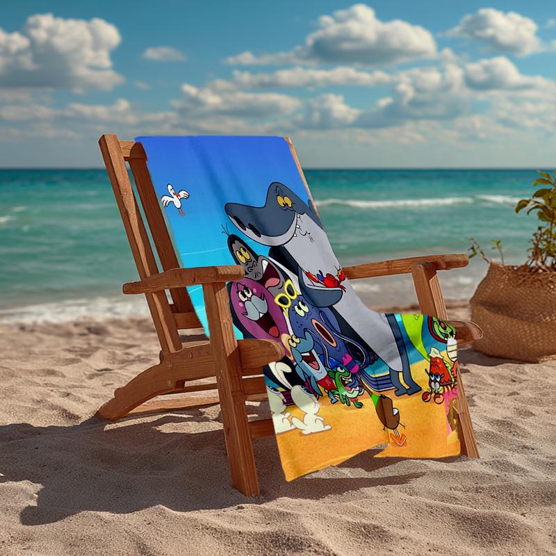 Ultra-Soft Beach Towel with Zig & Sharko Theme,Ideal for Pool - Camping, Diving - Perfect Travel Essential, Vibrant Beach Towel.