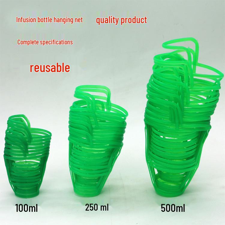 Infusion Mesh Bag: Plastic IV Saline Bottle Hanging Sleeve for 100/250/500ml