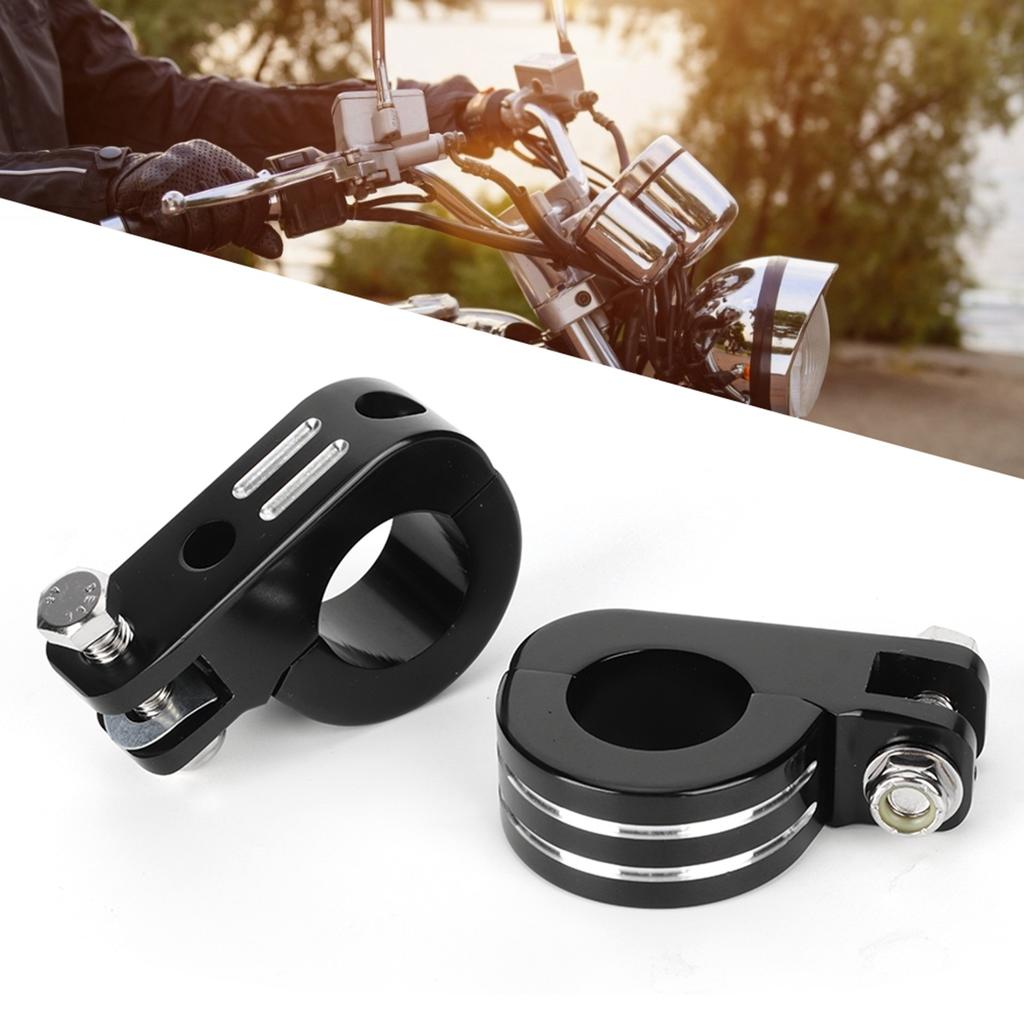 Pair of 32mm 1.25in Foot Peg Mounting Clamp Motorcycle Footrest Bracket Fit for Honda Silver and Black