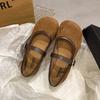 Large Size Soft-soled Mary Jane Shoes Spring and Summer New Mori Buckle Belt Shallow Mouth Flat-soled Single Shoes Doudou Shoes
