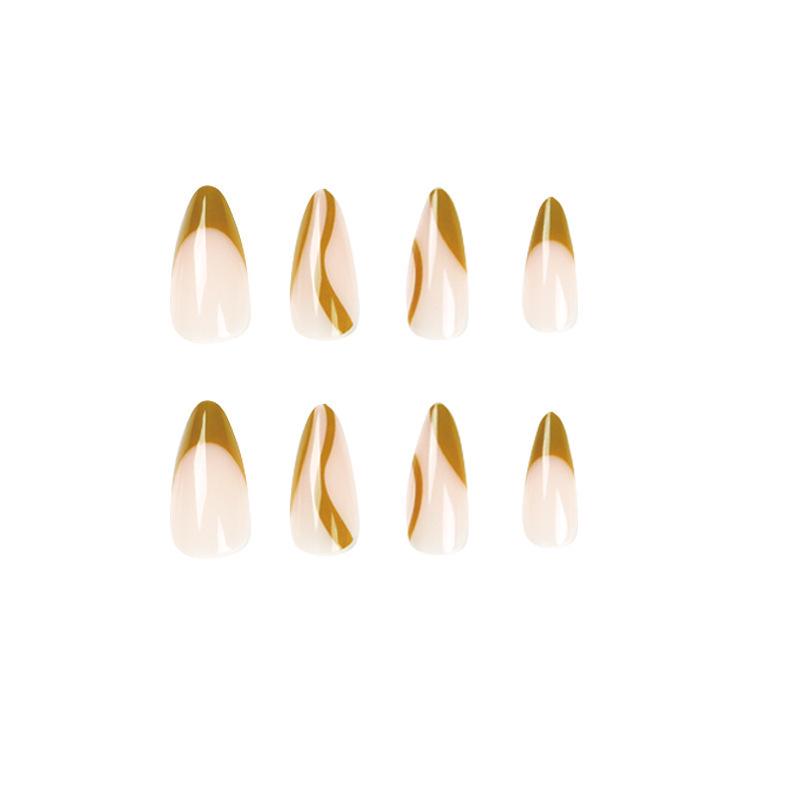 Wearable French Wave False Nail Art Stickers & Tips