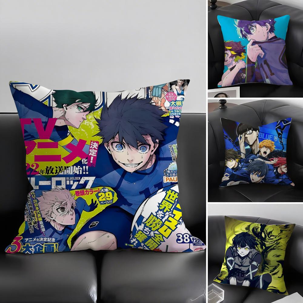 BBlue LockK Anime Cushion Cover Pillowcase Ultra Soft Skin Friendly Fabric Cloud Like Comfort Concealed Zipper