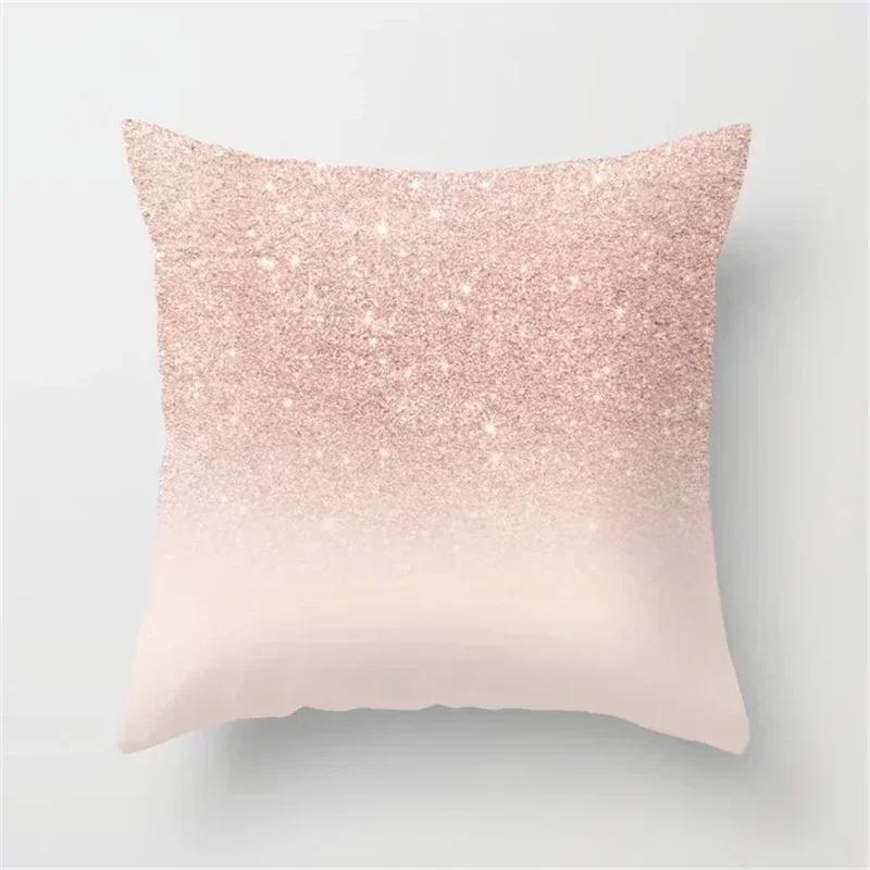 Pink Tropic Pineapple Throw Pillow Covers Geometric Nordic Glitter Polyester Pillow Case Sofa Home Decor Cushion Covers 45X45Cm