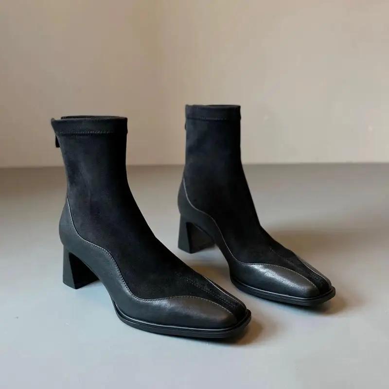 French Retro Slim Boots 2025  New High Heels and Short Boots for Women Slim and Thick Heels Boots