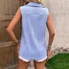 Women's Fashion Comfortable Solid Color Sexy Loose Round Neck T-shirt Vest