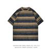 Herren Gestreiftes Lockeres Rundhals Casual Kurzarm T-Shirt