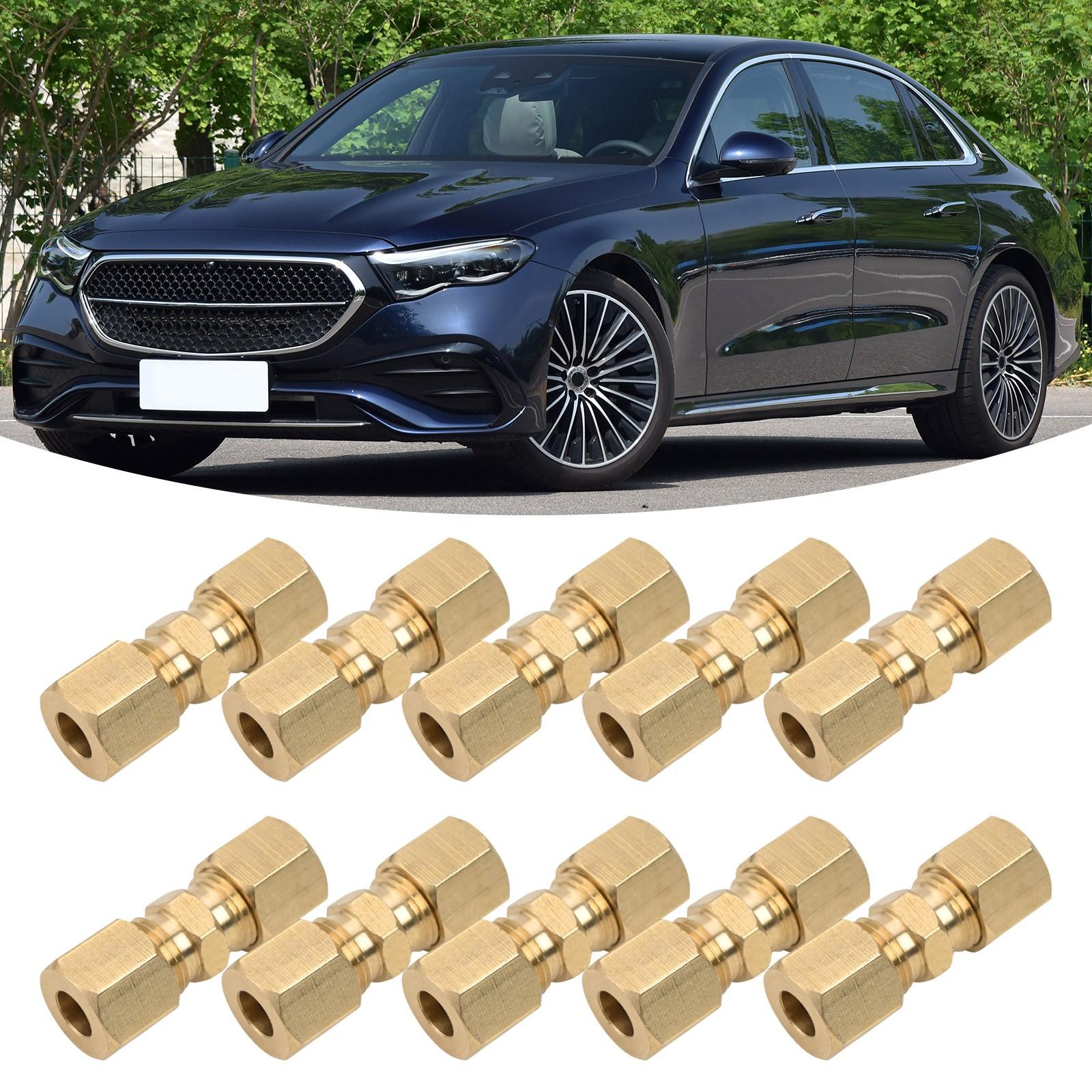 Brass Brake Line Union Kit with Ten Pieces Compatible with For OD Tubing 1/4