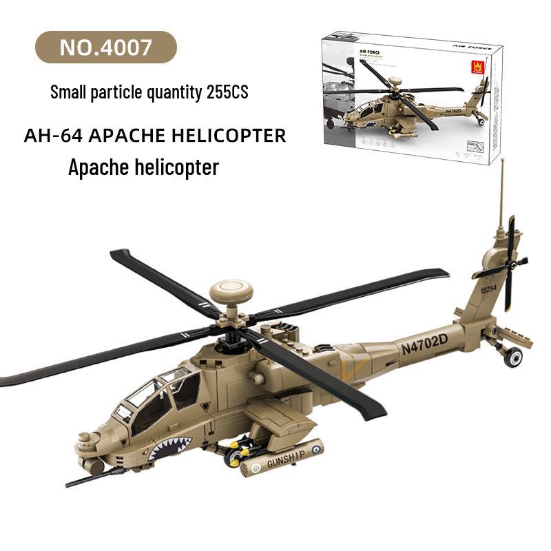 Wange 4007 Apache Helicopter Model Building Kit for Kids
