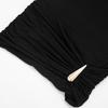 Y26DS051 European & American Women's Spring/Summer Casual Solid Color Ruched Dress with Metal Detail & Half High Collar