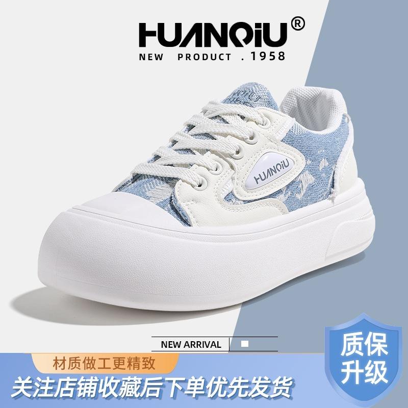 Global Platform White Shoes Women's KMXFX80159 Spring and Spring New Shallow Mouth Versatile Shoes Casual Board Shoes Women