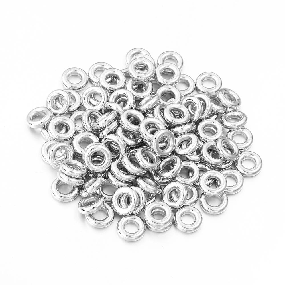 50-100pcs/lot 4/6mm CCB Spacer Beads Round Ring Beads Big Hole Loose Beads For Jewelry Making DIY Necklace Bracelet Accessories