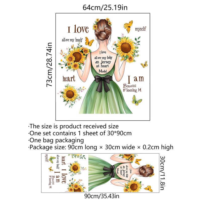 Creative Butterfly Girl English Wall Sticker - Self-Adhesive Decor for Background Walls