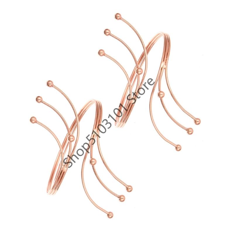 2pcs Upper Arm Bracelet Metal Coil Spiral Shape Armband Cuff Fashion Simple Arm Bangle Armlet Adjustable for Women Girl