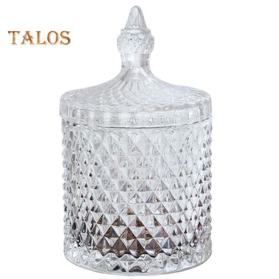 Sugar Bowl Ornamental Desktop Storage Clear Sturdy Glass Jewelry Box with Lid Kitchen Supplies