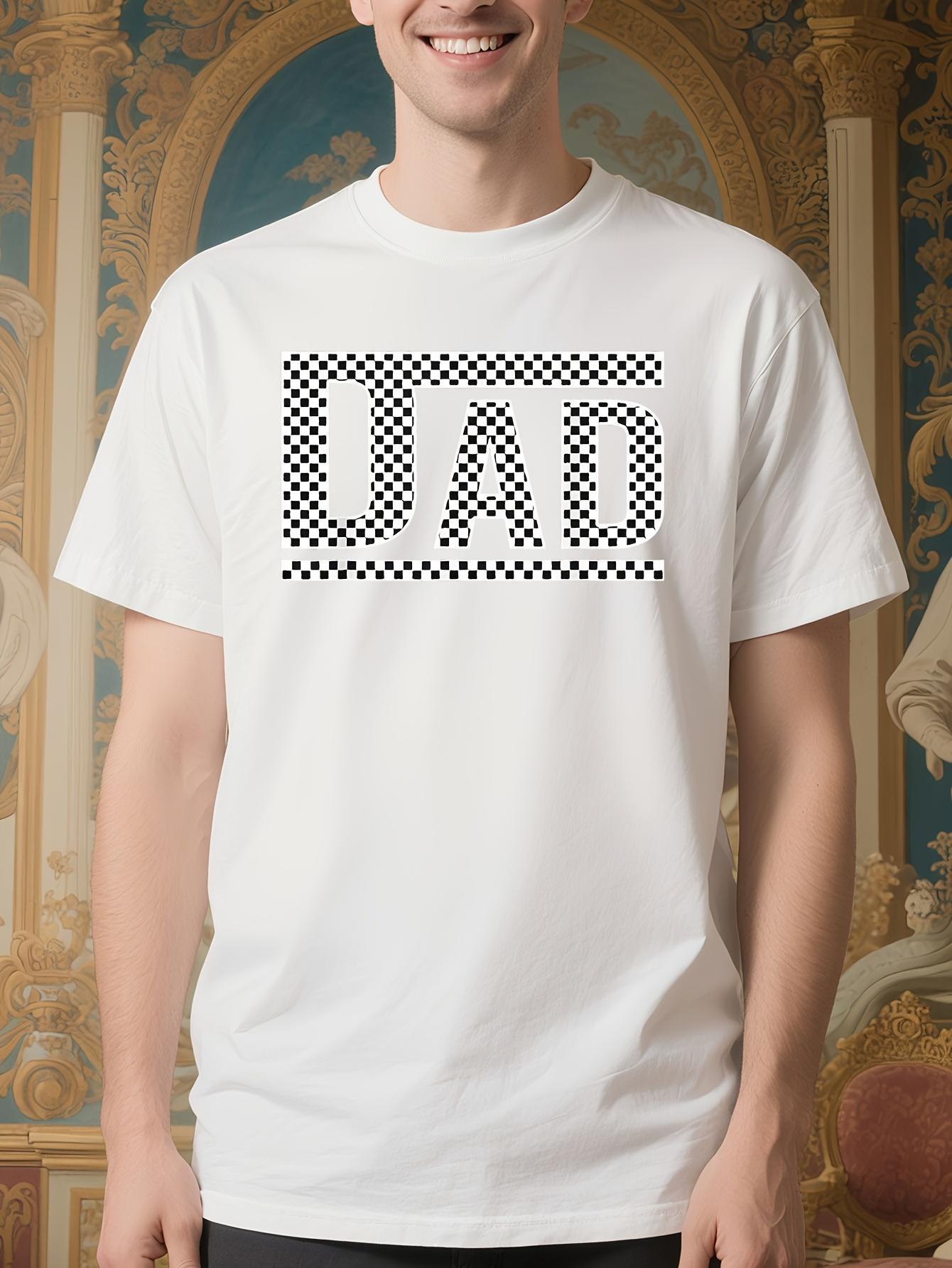 Funny Tshirt Funny Checkered Dad Tshirt for Men - 100% Co... S