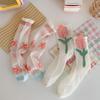 Aurora See-Through Flower Pastel Lace Colored Mock Socks