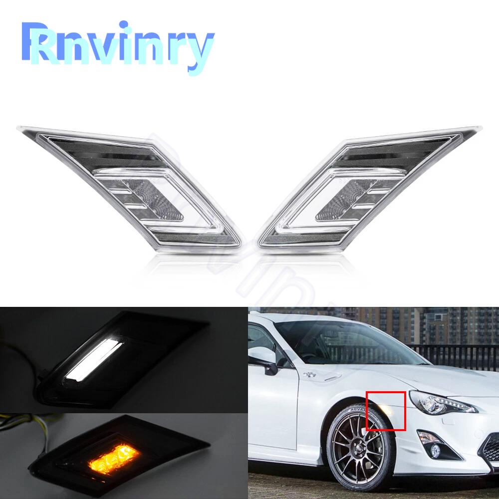 2pcs LED Side Marker Lamp For Subaru BRZ Toyota GT86 Scion Car Front Amber Turn Signal Light Running Position Lights