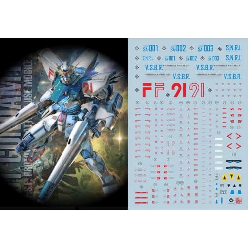 Fluorescent!! HG RG MG PG RE HiRM Robot MS Detail-Up Water-Transfer Decals (for MG 1/100 Gundam F91 Ver.2.0)