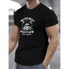 European Sizes Men's Pirate-Themed T-Shirt - Navy Blue with White Pirate Crew, Breathable Soft Polyester, Casual Round Neck Short Sleeve Shirt