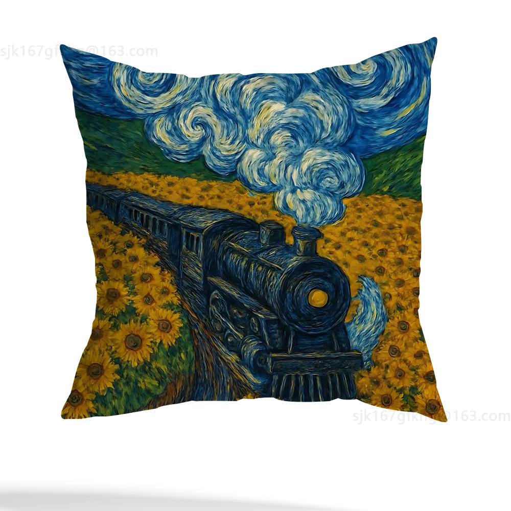 Van Gogh Pillow Case Sofa Living Room Bedroom Headboard Backrest Cushion Square Cushion Nap Time