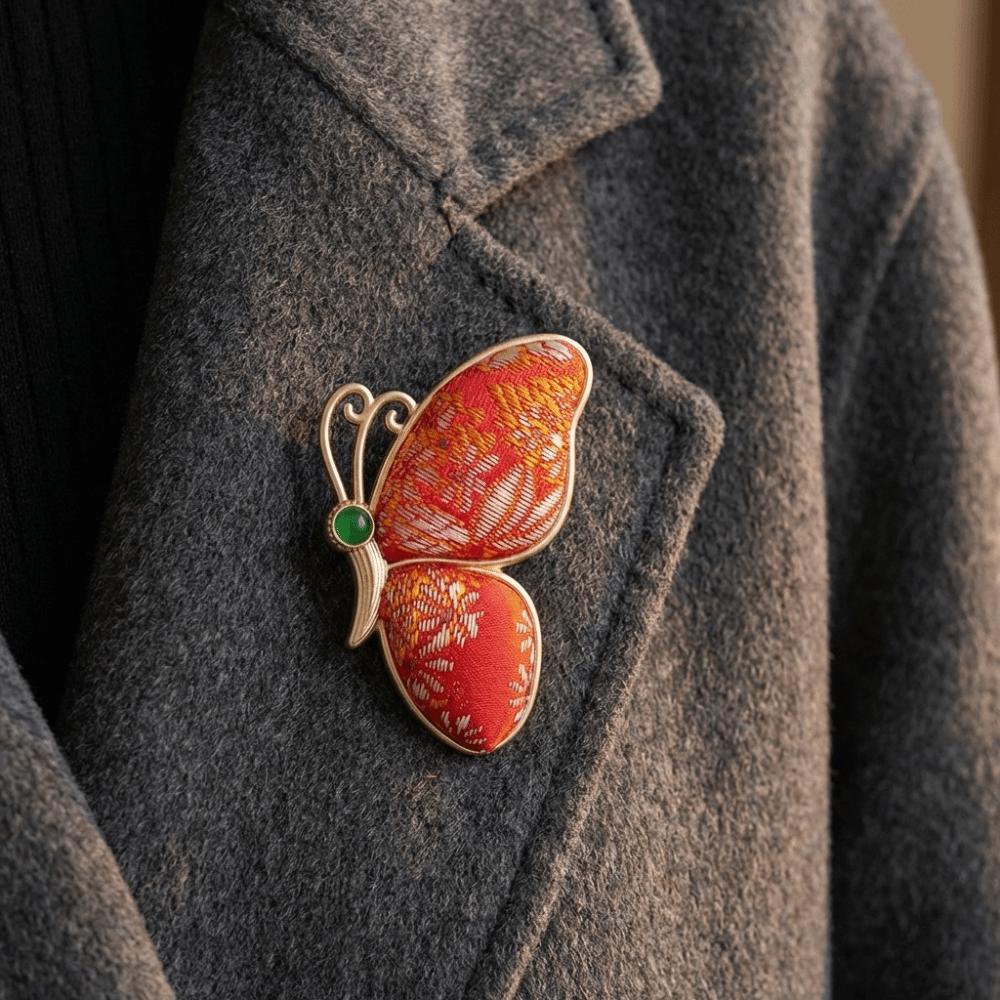 Colorful Butterfly Lapel Pin The Song Dynasty Chinese Style Badge Suit Accessories