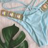 Bikini Sexy Crystal Diamond Bandage Solid Color Swimwear