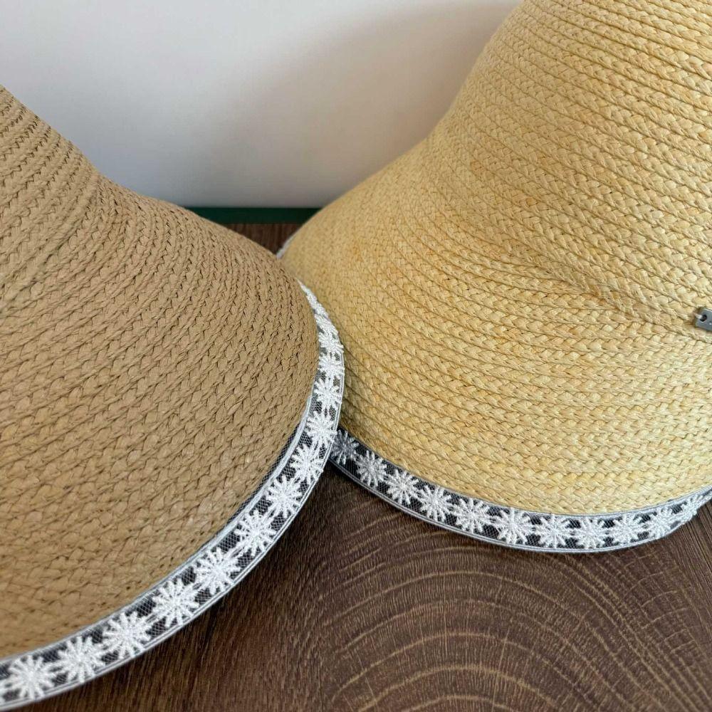 Pletený klobouk Lafite Klobouk Daisy Jezdecký klobouk Módní Sluneční klobouk Dovolená