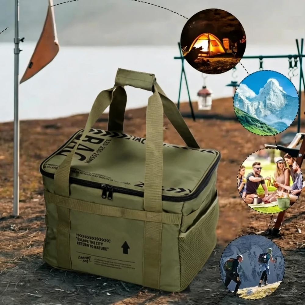 Camping Storage Bag Camping Luggage Bag Large Space Cookware Tableware Storage Bag for Picnic Party Hiking Camping