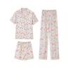 Women's Summer Short-Sleeve Pajama Set: Cute, Loose, Sweet, Three-Piece Homewear for 2026