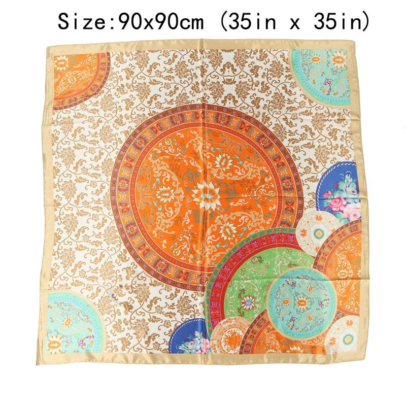 2025 Hip Hop Hijab Scarf Women Print Neckerchief Foulard Square Satin Silk Scarves Shawls And Wraps Lady Pashmina Bandana 2025