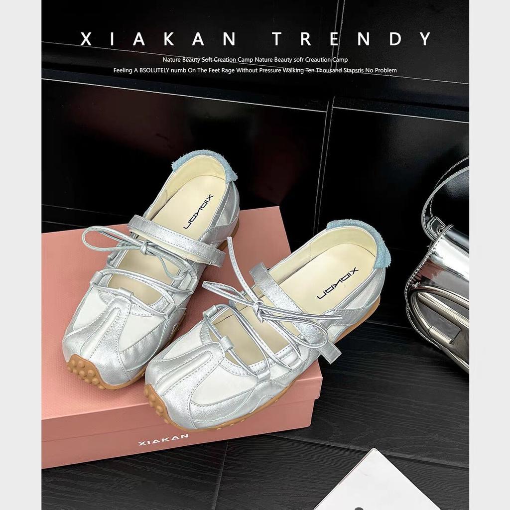 Niche Design Sports Ballet Shoes Women's Summer New Silver Single Shoes Platform Mary Jane Shoes