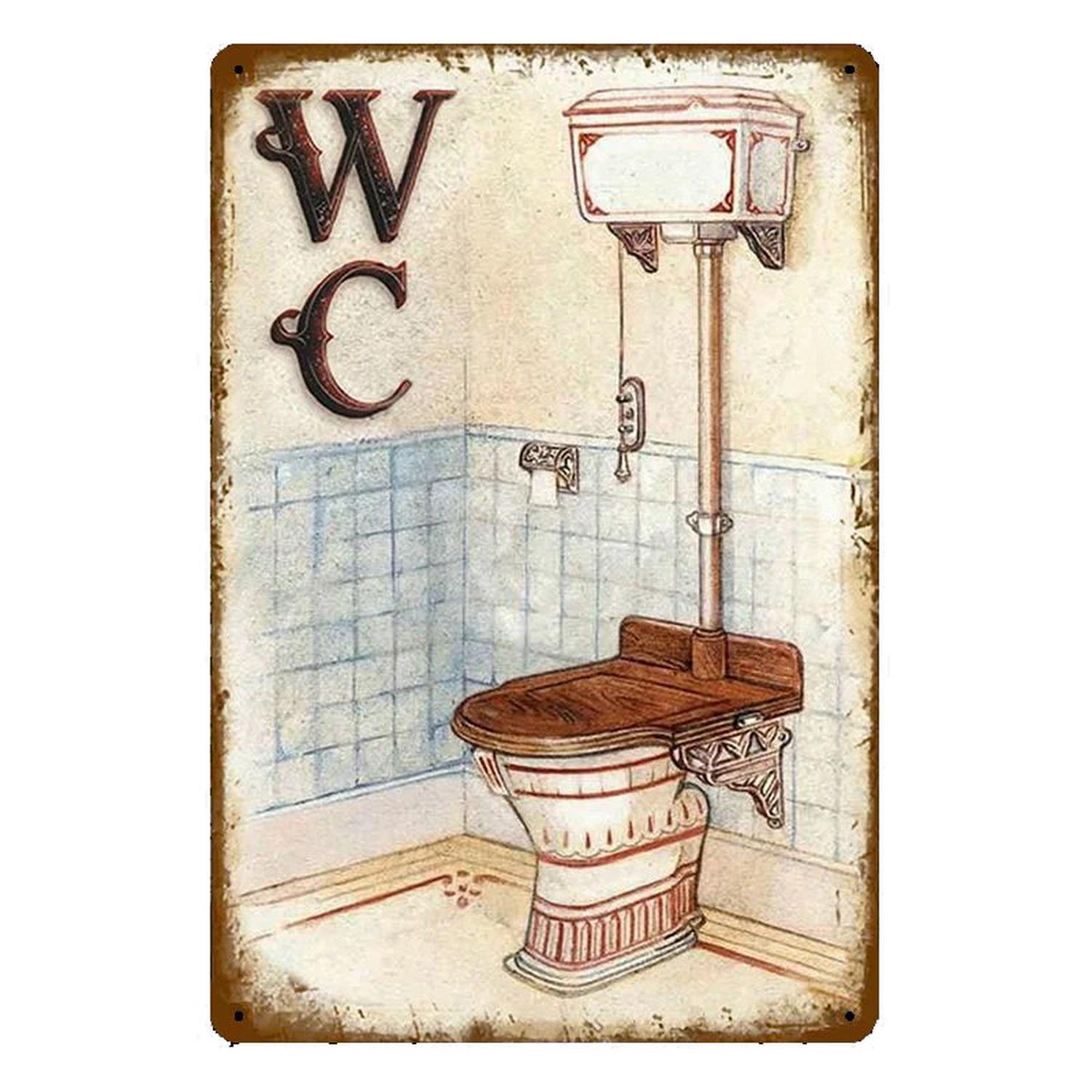 

Металеві жерстяні вивіски Умивальна кімната Туалет Оздоблення стін Плакет Вінтажне мистецтво Плакати Розпис залізом для людини Печера Дім Кафе Клуб Бар 20x30cm
