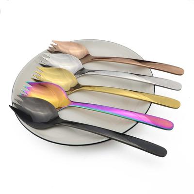 Forchette da insalata Muilt Color Set di posate arcobaleno nero Specchio Cucchiai da frutta in acciaio inossidabile 18/10 Forchetta da frutta Scoop Stoviglie 1 pezzo
