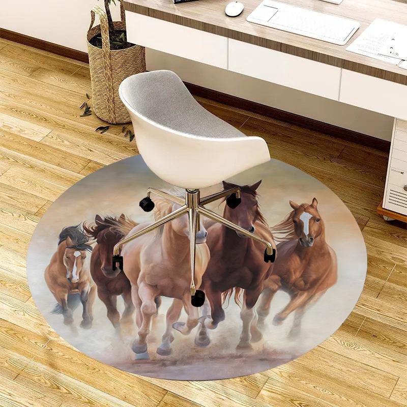 1pc Office Carpet Chair Mats Horses Running Wild Perfect for Decorating Office Chairs, Living Rooms, Or Bedrooms