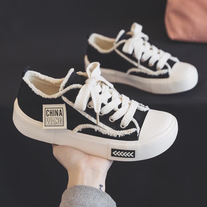 

Autumn red mango head canvas shoes new soft sole not tired feet casual cloth shoes board shoes 35 standard shoe size чёрный