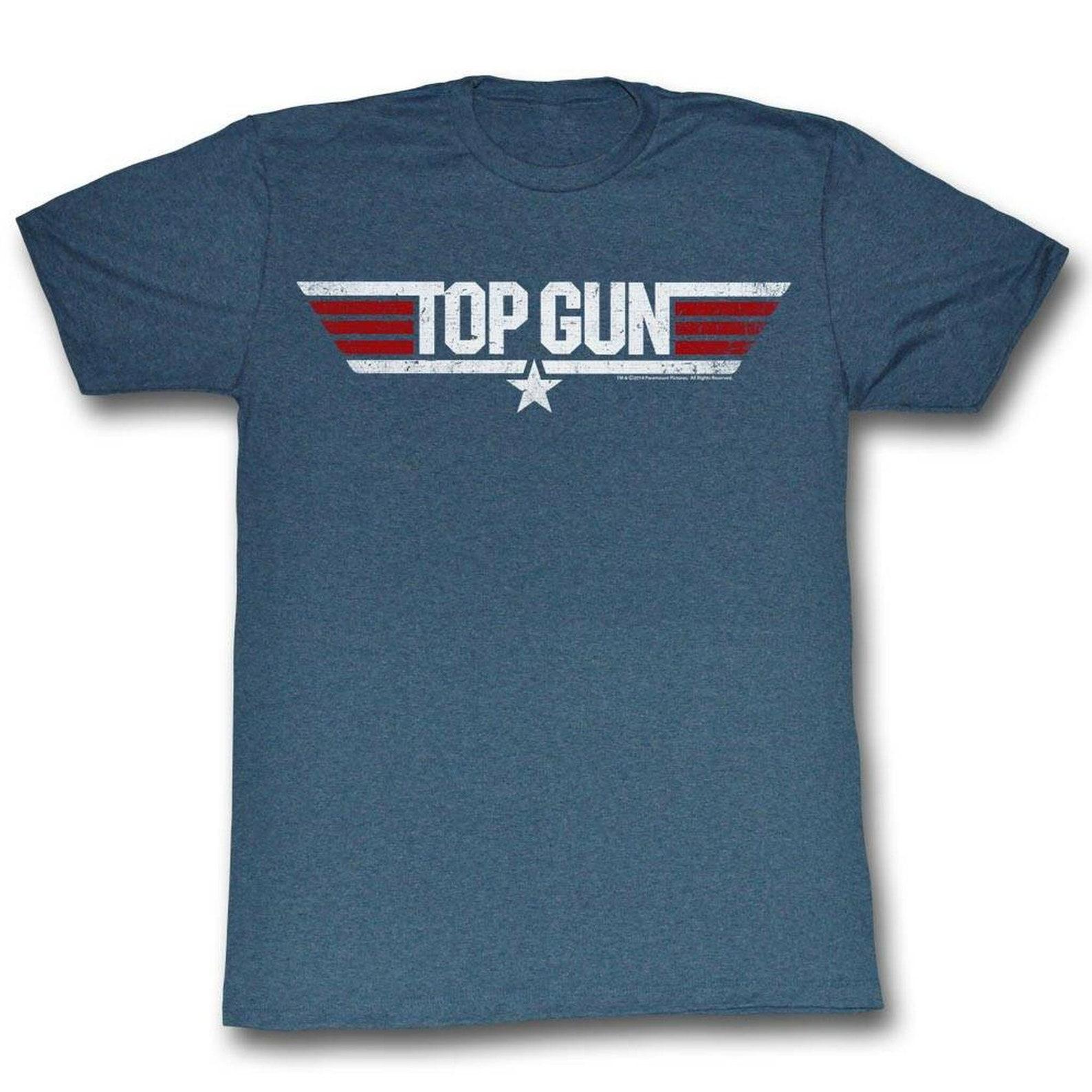 Top Gun Logo Navy Heather Adult T-Shirt XL