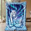 Tiger Artwork Design 2 Theme blanket Lightweight Warm Flannel Blanket Decorative Throw Blanket for Home Decoration