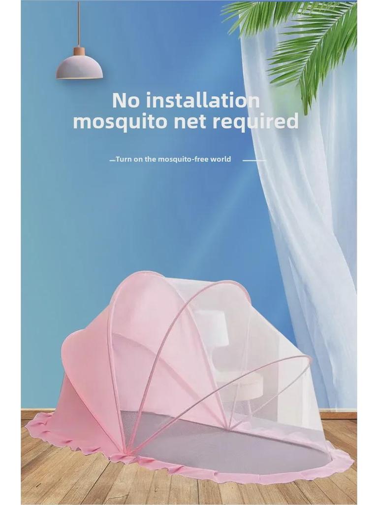 Baby Foldable Sunshade Mosquito Net Cover – Easy Installation, Bottomless, Convenient Yurt-Style Protection.