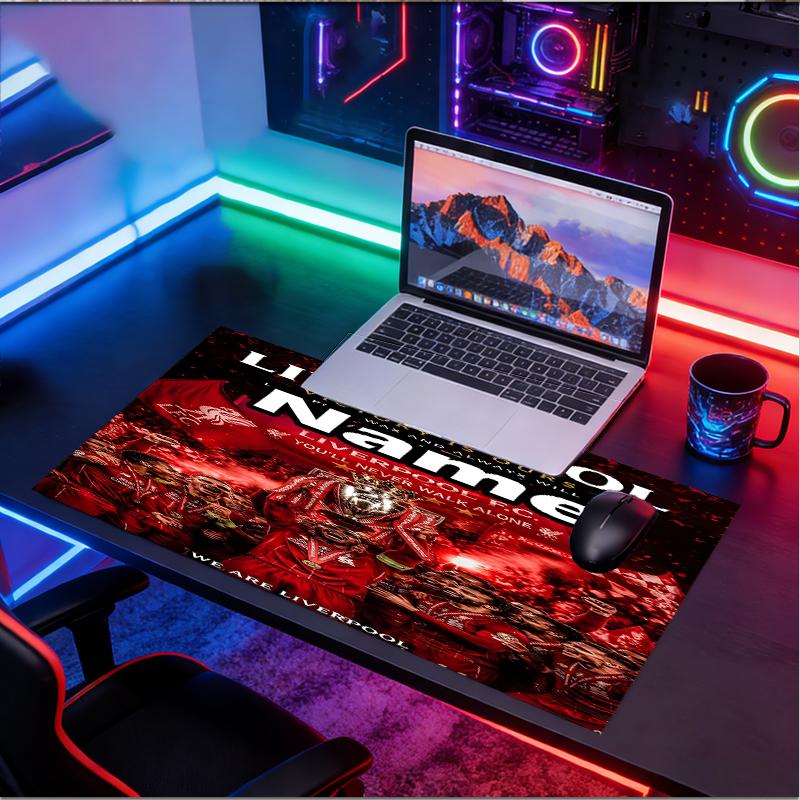 Custom Name Personalized Football team F.C Pattern Mousepad, Laptop PC Desk Mat, Decorative Desk Mat for Home Keyboard Pad Gift