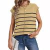 New Women's Striped Knit Sweater Vest Sleeveless Pullover Patchwork Casual Top