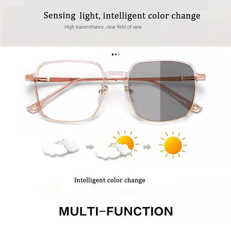 Ultra-Light Large Frame Photochromic  Glasses for Women Men - Fashionable & Casual Style, Perfect for Casual Attire