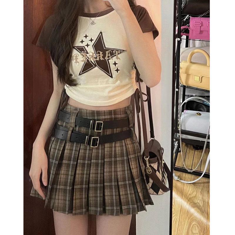 

Women s Summer American Retro Color Block Raglan T-Shirt: Sweet & Spicy Lace-Up Short Sleeve Top XL [Recommended 52.5-60 kg]