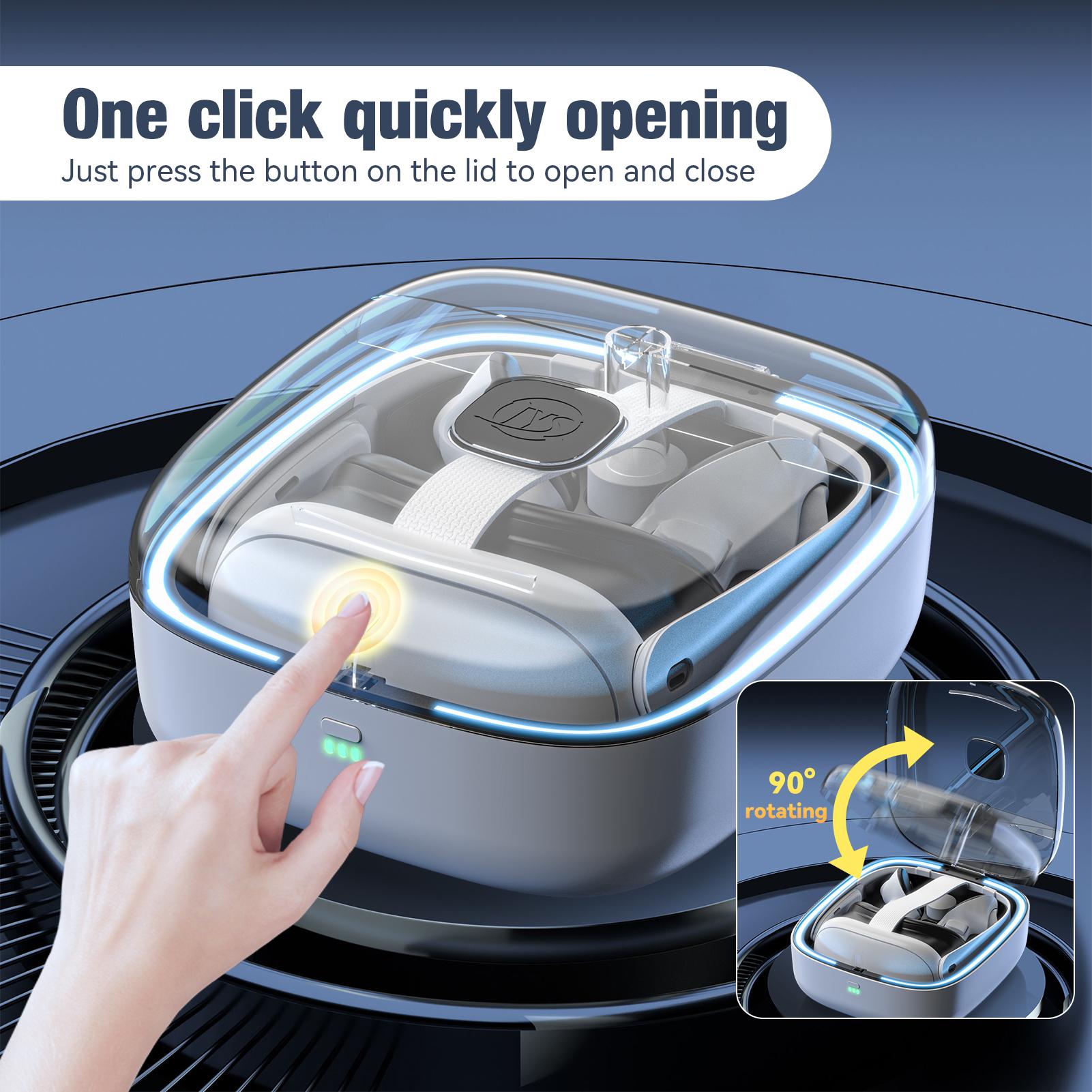 

JYS JYS-MQ002 Charging Dock for Meta Quest 3 RGB Light Storage Case with 2 Batteries Type A