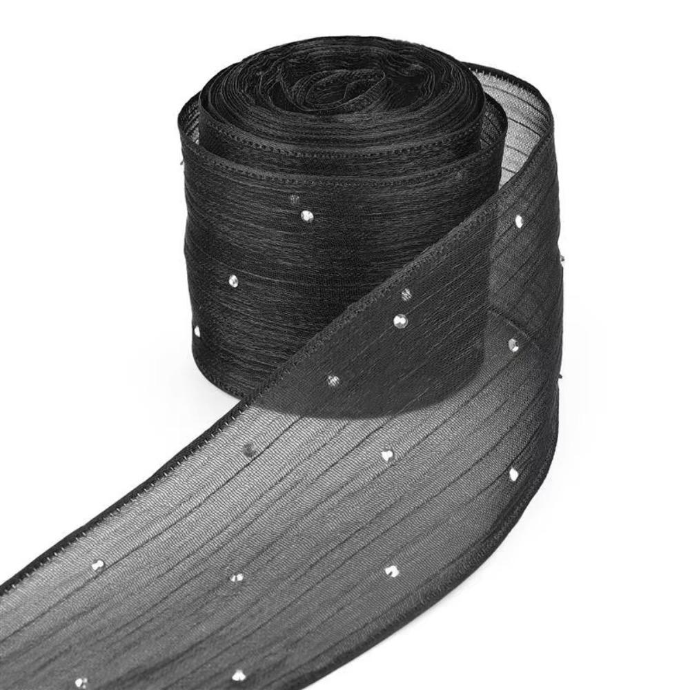 5 Meters/pack Bubble Pleated Tape 4cm Gift Wrapping Bouquets Diamond Mesh Organza Ribbon Gifts Packaging Material