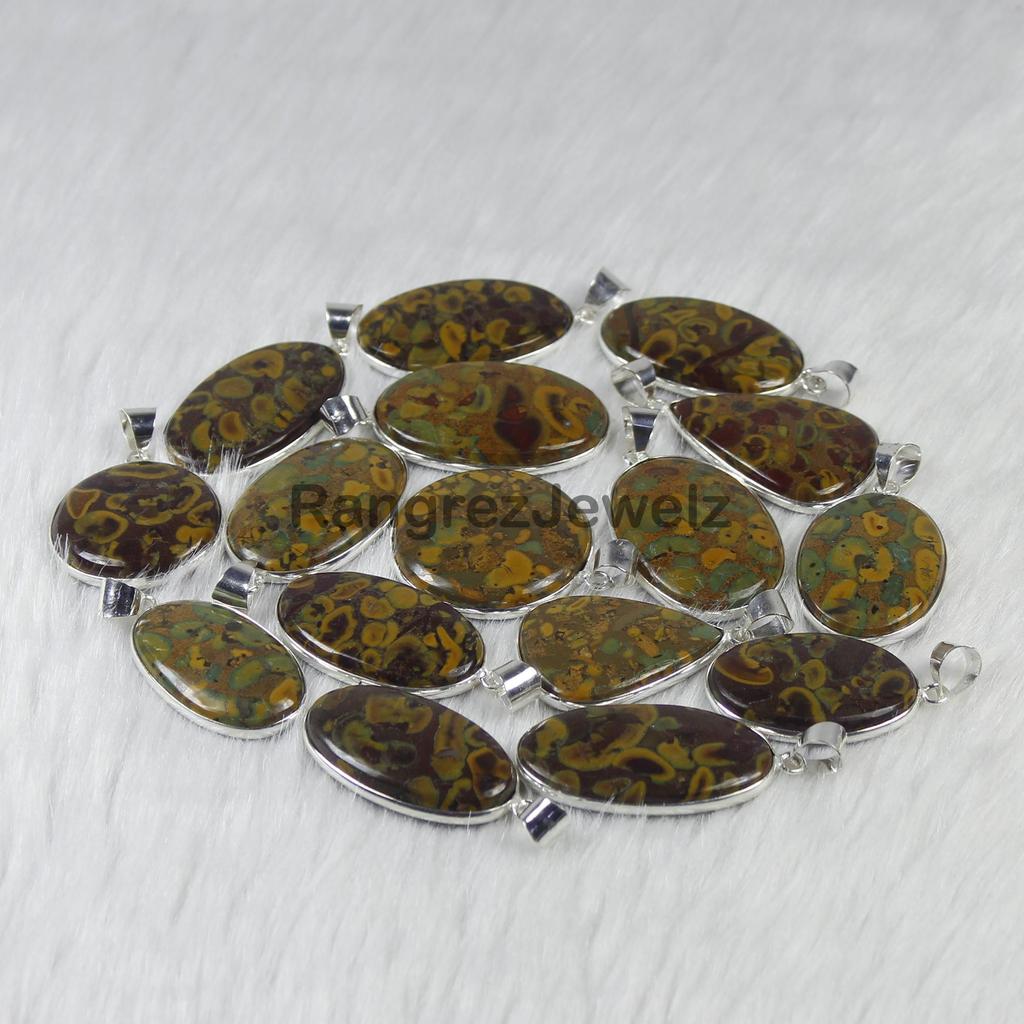 Fruchtjaspis Edelstein Anhänger Schmuck Großhandel Fassung Anhänger Schmuck Heilkristall Anhänger Halskette Geschenk für Sie