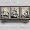 Vintage Canvas Picture Boat Retro Art Posters and Prints Home Room Decoration Paintings for Live Room Frameless