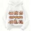 Kids Capybara Hoodie Cute Animal Graphic Print Kawaii Pullover Sweatshirt Girls Boys Cartoon Streetwear Casual Autumn Winter